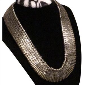 Gold tone safety pin necklace